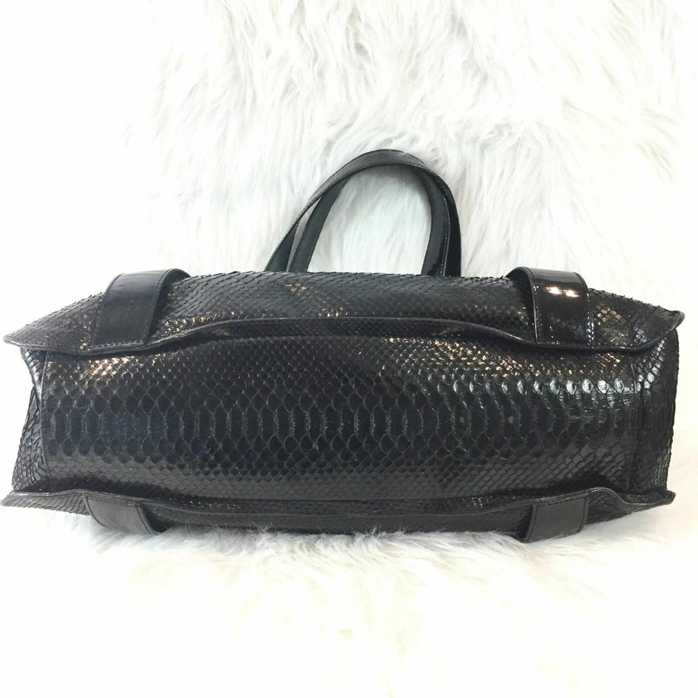 Borbonese Black Python And Patent Leather Handbag - image 4